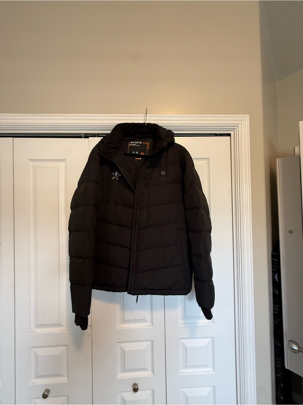 Men's Black Orozo Quilted Puffer Jacket with Hood